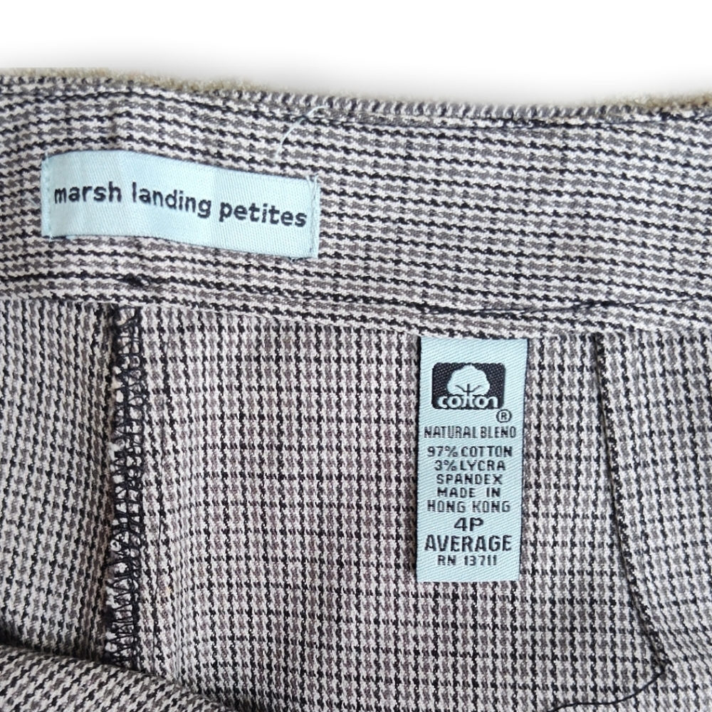 90s NWT Marsh Landing Petites- sz. 4P Pants/Trousers, Houndstooth Pattern